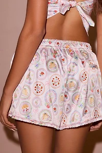 For Love & Lemons UO Exclusive Lailah 2-Piece Satin Pajama Set