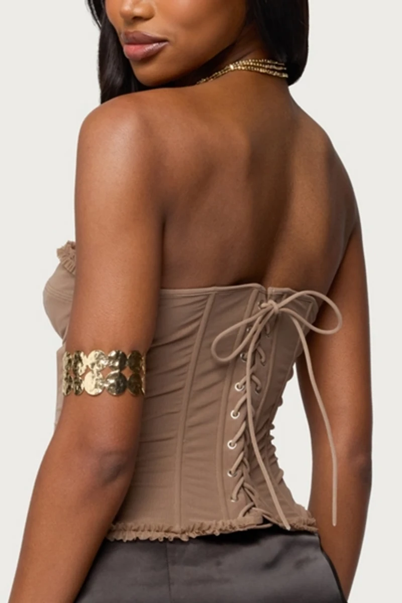 Edikted Deirdre Mesh Lace Up Corset