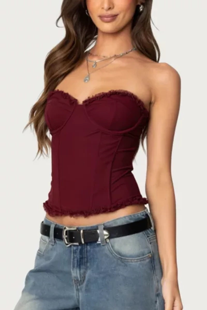 Edikted Deirdre Mesh Lace Up Corset