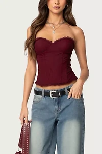 Edikted Deirdre Mesh Lace Up Corset