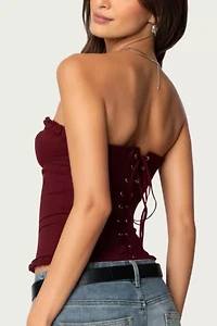 Edikted Deirdre Mesh Lace Up Corset