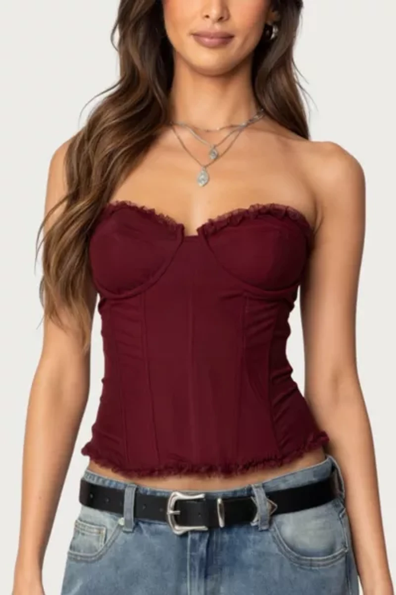 Edikted Deirdre Mesh Lace Up Corset