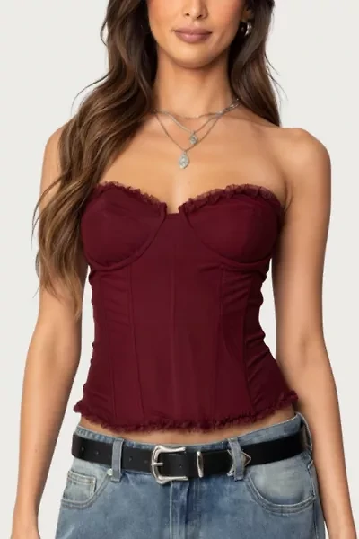 Edikted Deirdre Mesh Lace Up Corset