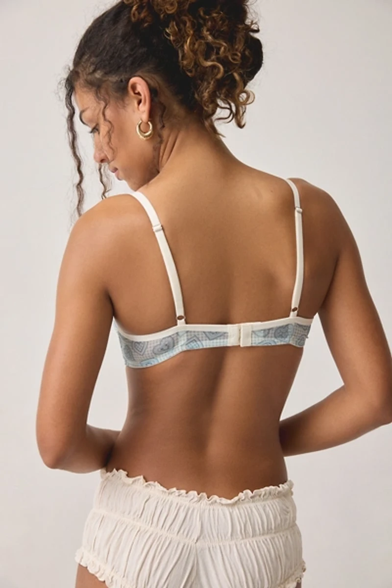 Out From Under Heart Of Gold Ruffle Trim Mesh Underwire Bra