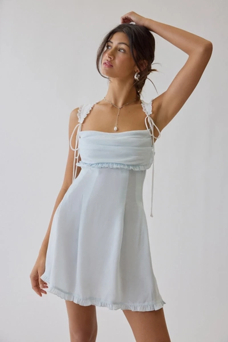 For Love & Lemons UO Exclusive Holland Satin Mini Dress