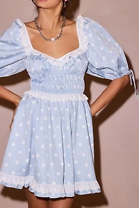 For Love & Lemons UO Exclusive Jackson Puff Sleeve Mini Dress