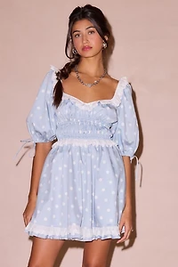 For Love & Lemons UO Exclusive Jackson Puff Sleeve Mini Dress
