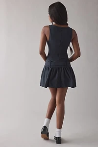 UO Mod-Ern Wide Belted Drop Waist Mini Dress