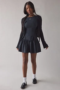 UO Mod-Ern Wide Belted Drop Waist Mini Dress