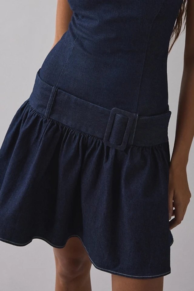 uo tish drop-waist mini dress MIDNIGHT MINI DRESS