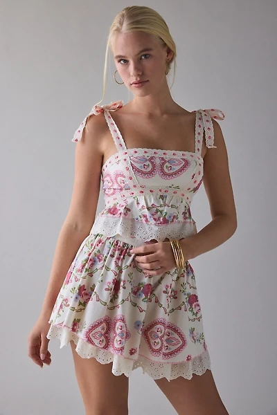 Kimchi Blue Love Notes Cropped Top & Mini Skirt Set