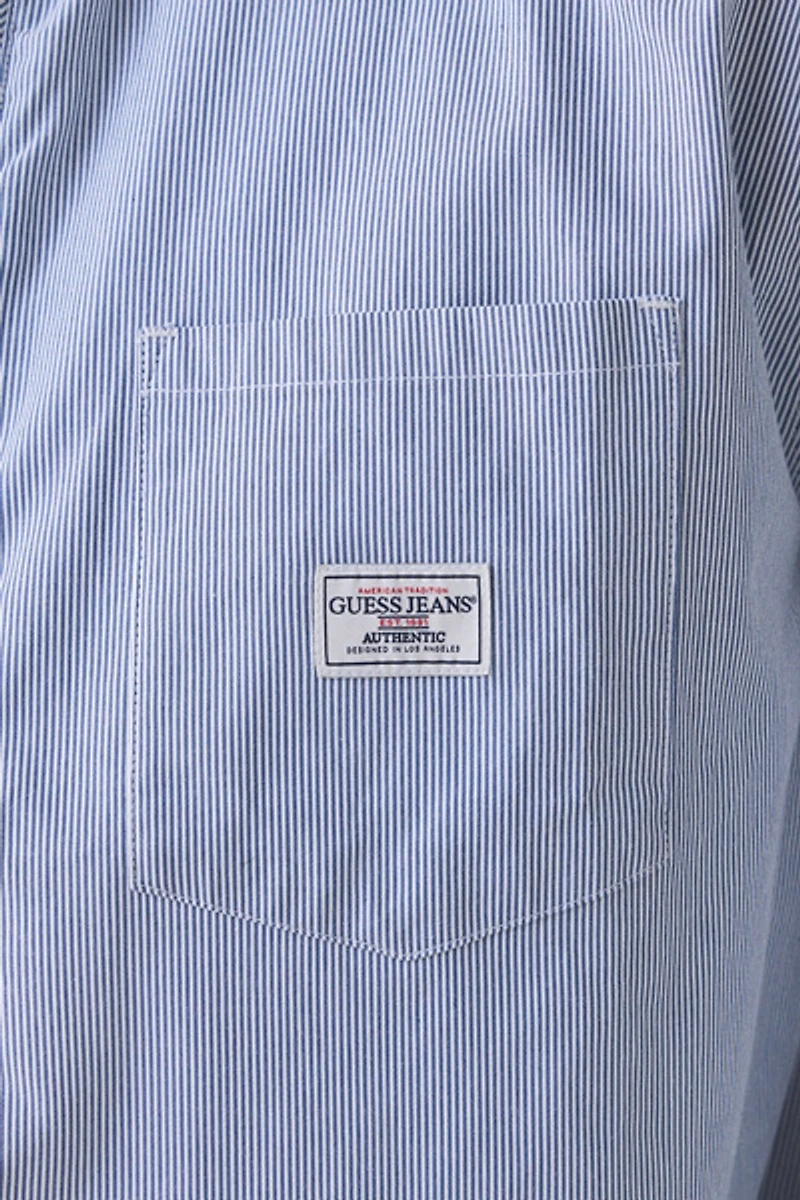 GUESS JEANS Zip Front Long Sleeve Shirt