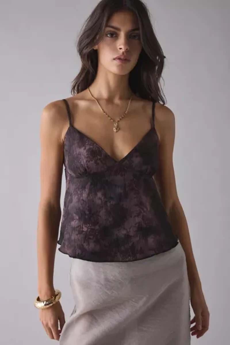 Motel Marinda Jacquard Plunging Babydoll Cami