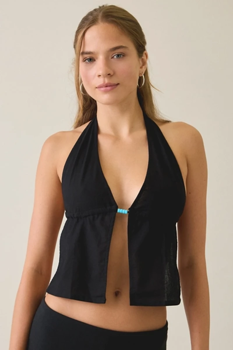 Motel Syrma Backless Tie Halter Neck Top