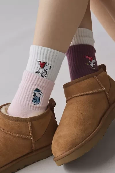 Peanuts Snoopy In Winter Crew Sock 3-Pack