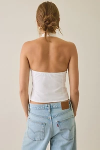 Motel Mikanu Collared Halter Neck Button-Down Top