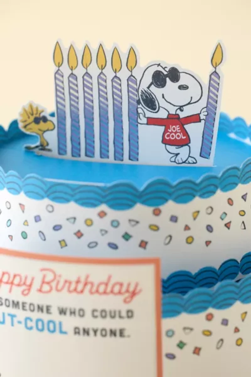 Peanuts Joe Cool Snoopy Cake 3D Pop-Up Birthday Card