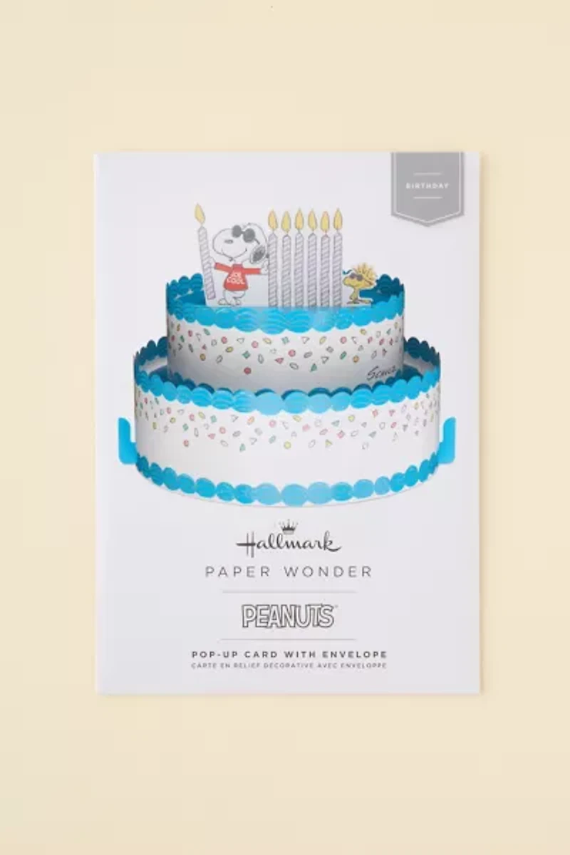 Peanuts Joe Cool Snoopy Cake 3D Pop-Up Birthday Card