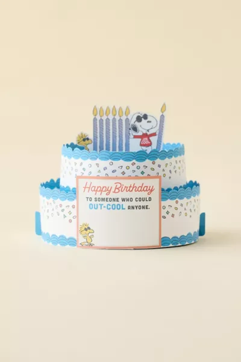 Peanuts Joe Cool Snoopy Cake 3D Pop-Up Birthday Card