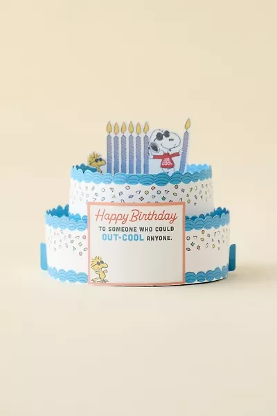Peanuts Joe Cool Snoopy Cake 3D Pop-Up Birthday Card