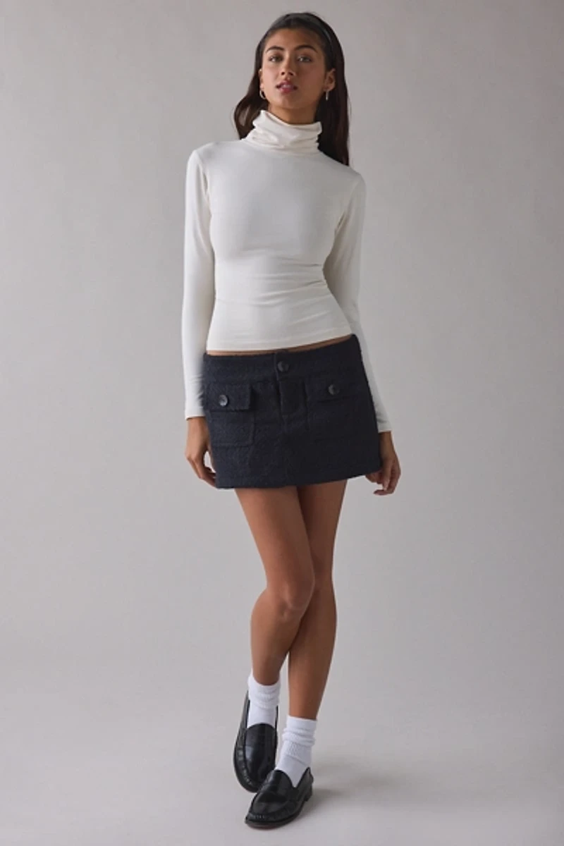 Kimchi Blue New Day Tweed Low-Rise Mini Skort
