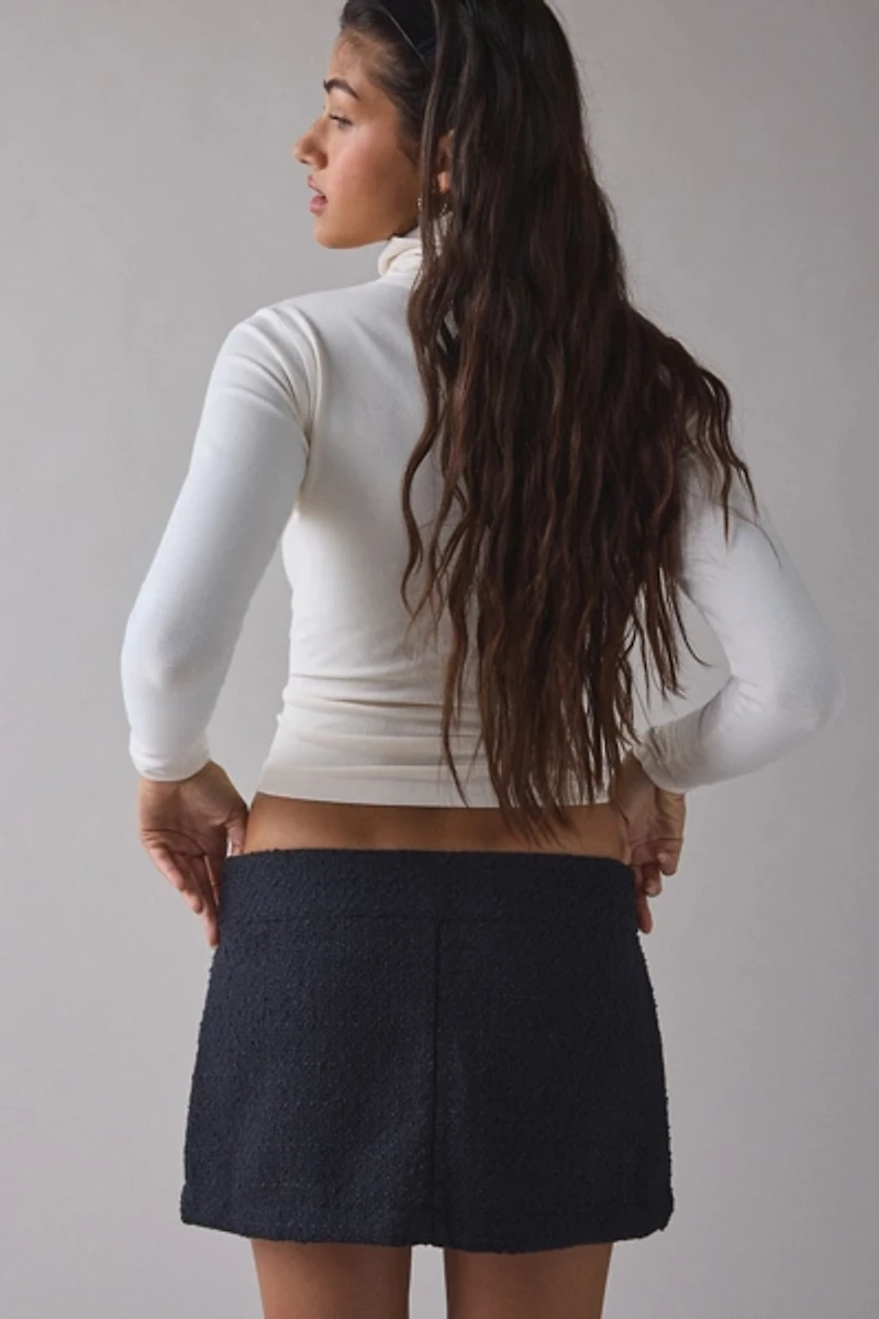 Kimchi Blue New Day Tweed Low-Rise Mini Skort