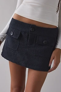Kimchi Blue New Day Tweed Low-Rise Mini Skort