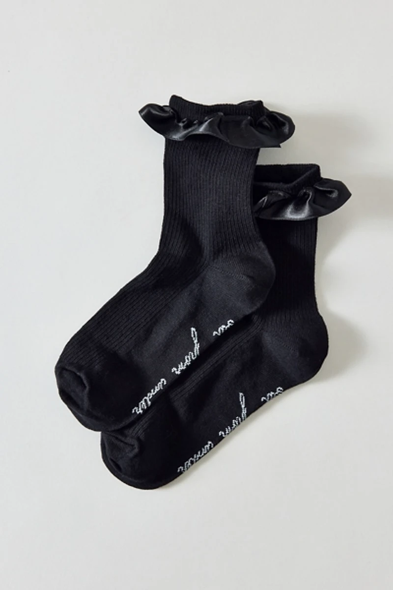 Satin Trim Crew Sock