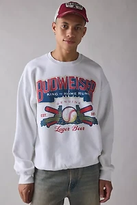 Budweiser King Of Home Runs Graphic Crew Neck Sweatshirt