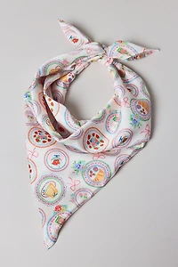 For Love & Lemons UO Exclusive Fruit Pattern Silky Scarf