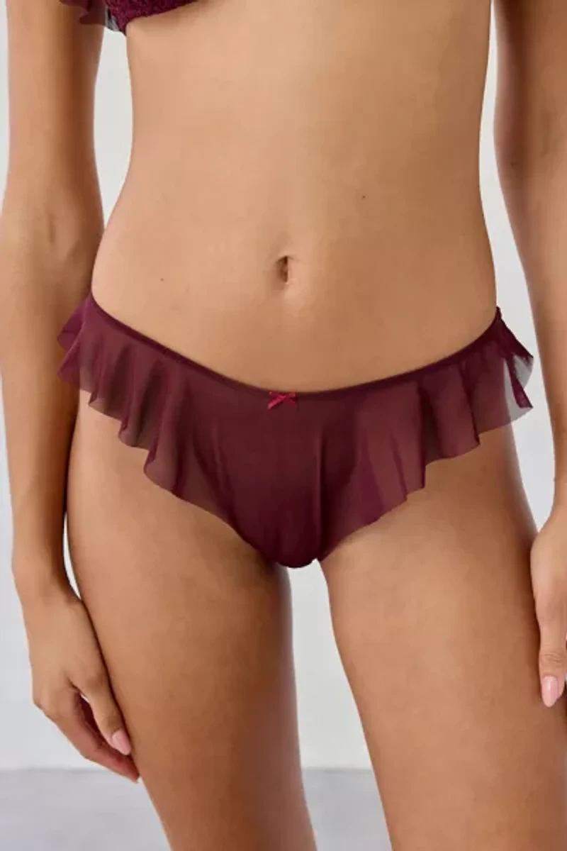 Only Hearts Wine Time Butterfly Sheer Mesh Brief