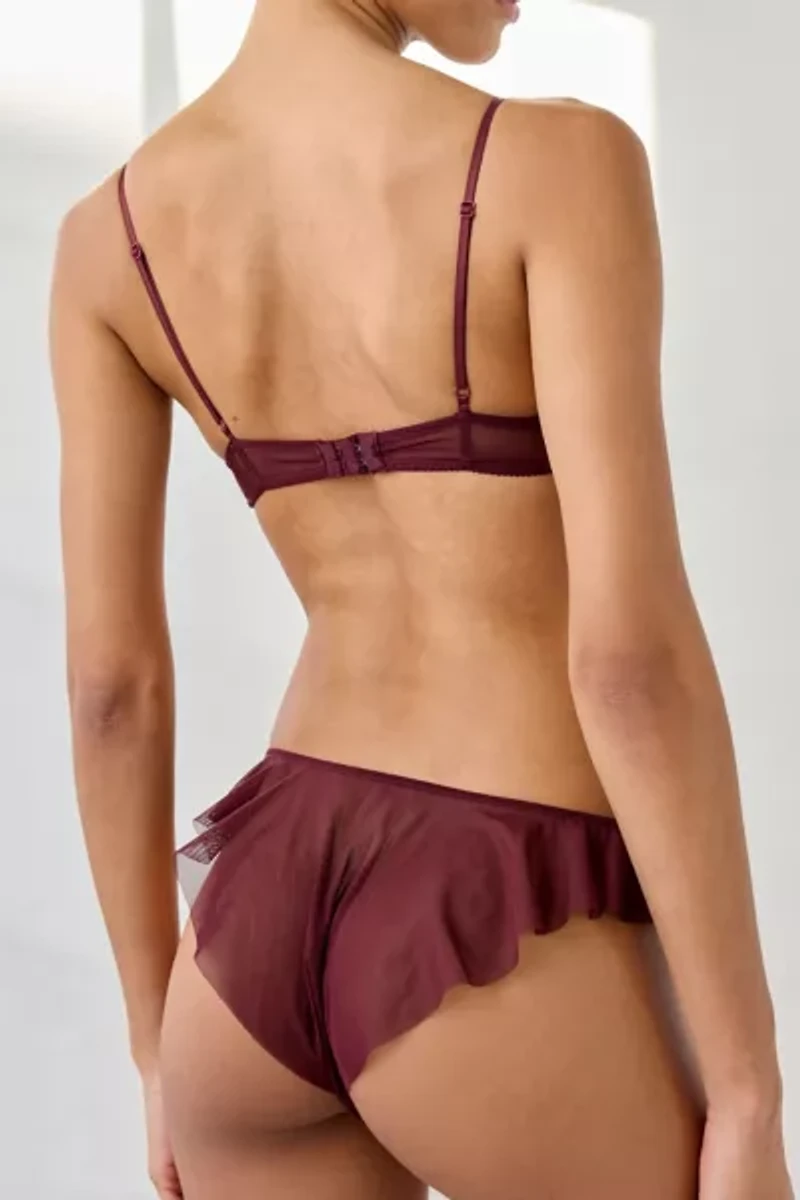 Only Hearts Wine Time Butterfly Sheer Mesh Brief