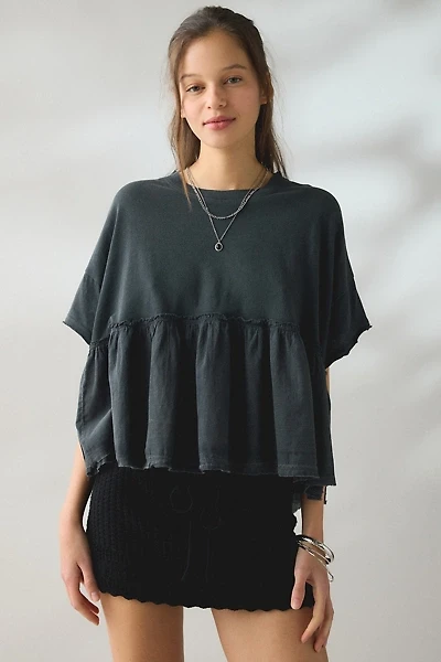 BDG Holly Short Sleeve Cropped Babydoll Tee