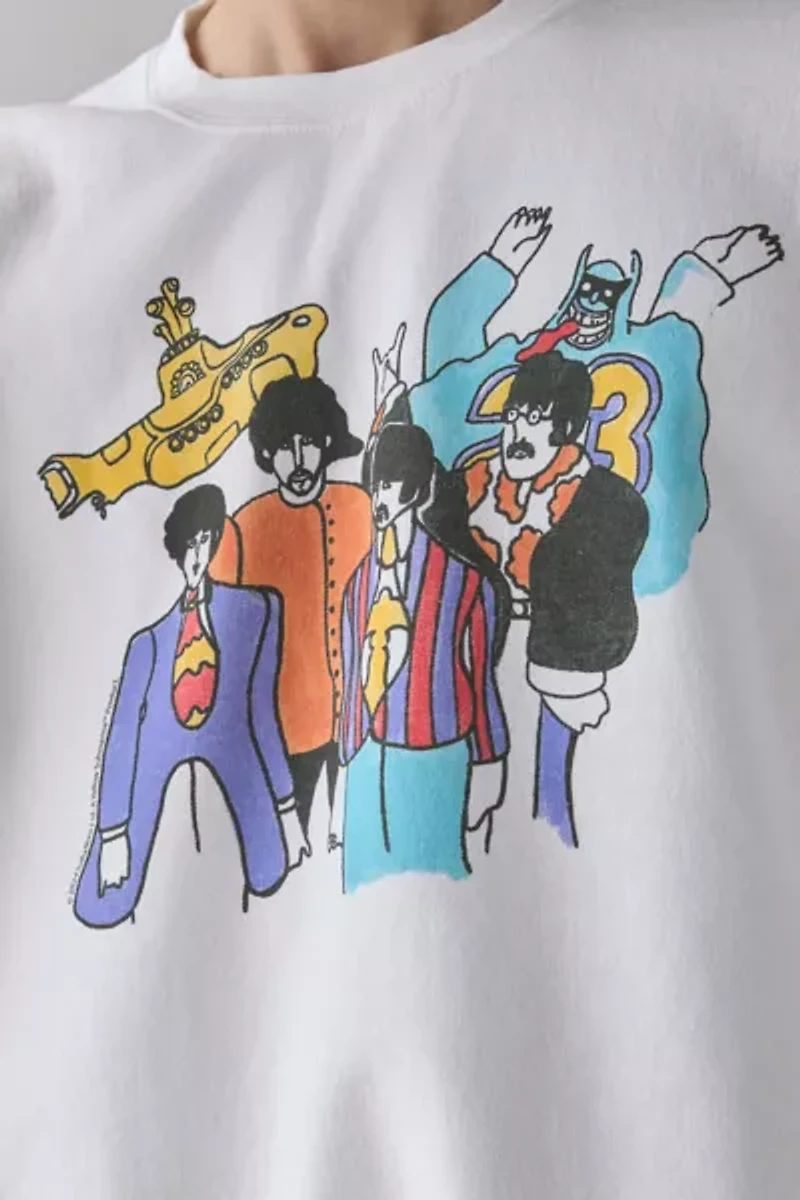 Beatles Yellow Submarine Graphic Crew Neck Sweatshirt