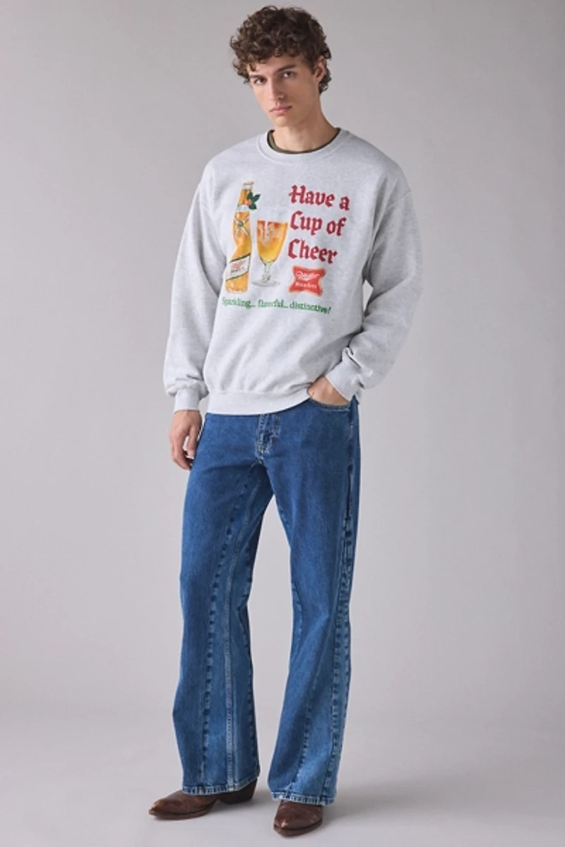 Miller High Life Have A Cup Of Cheer Graphic Crew Neck Sweatshirt