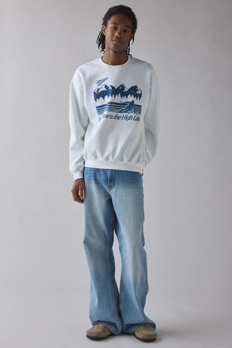 Miller Welcome To The High Life Graphic Crew Neck Sweatshirt