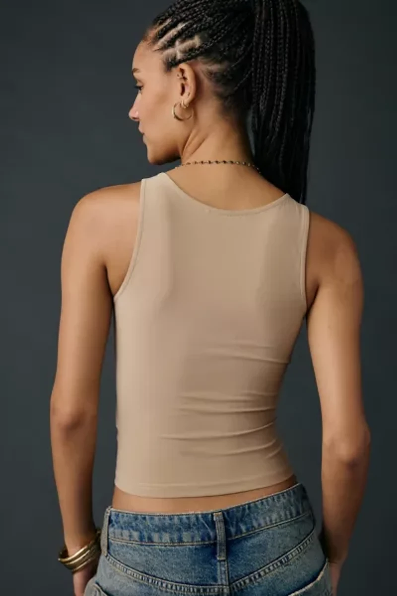UO Gia Knotted Beaded Detail Cropped Tank Top