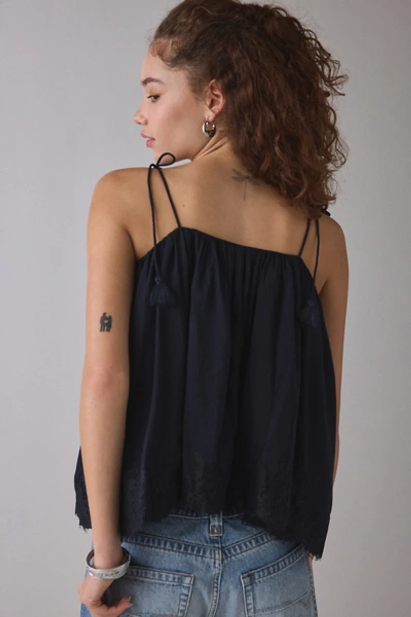 Kimchi Blue Amelia Lace Trim Tie-Strap Babydoll Cami