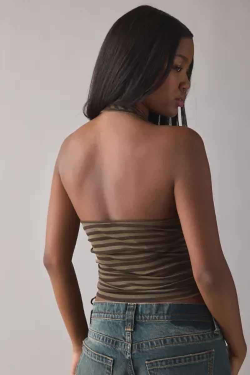 Glamorous Rotton Amorous Graphic Ruched Side-Tie Halter Top