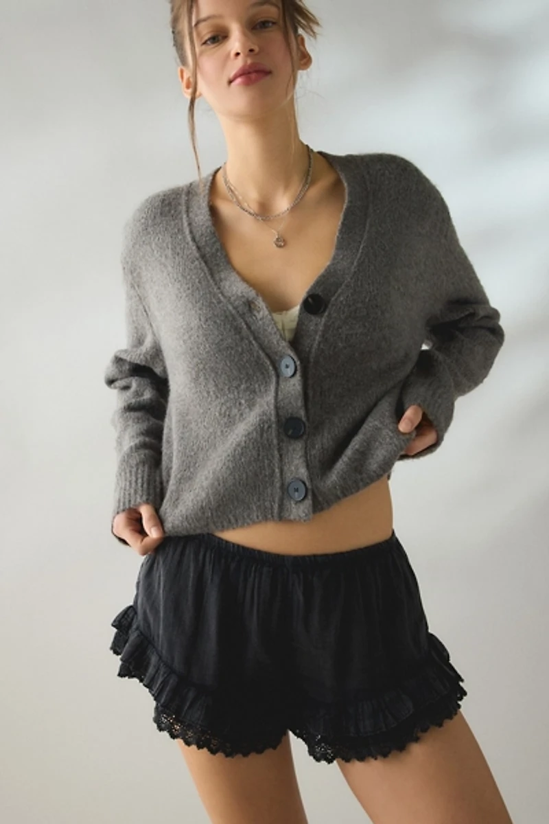 Kimchi Blue Sedona Lace Trim Ruffle Micro Short