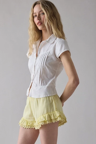 Kimchi Blue Sedona Lace Trim Ruffle Micro Shorts