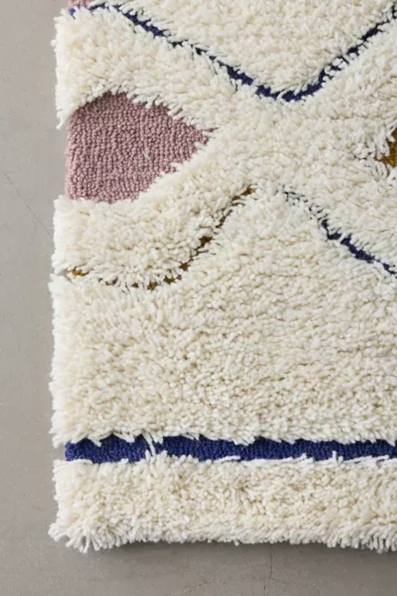 Camden Diamond Shaggy Wool Rug