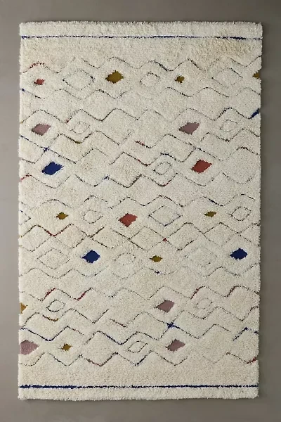 Camden Diamond Shaggy Wool Rug