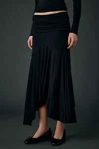 Kimchi Blue Jessica Jersey Knit Low-Rise Asymmetric Midi Skirt