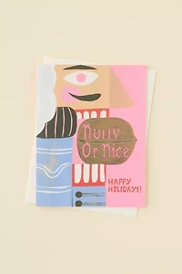Red Cap Cards Nutty Or Nice Holiday Greeting Card