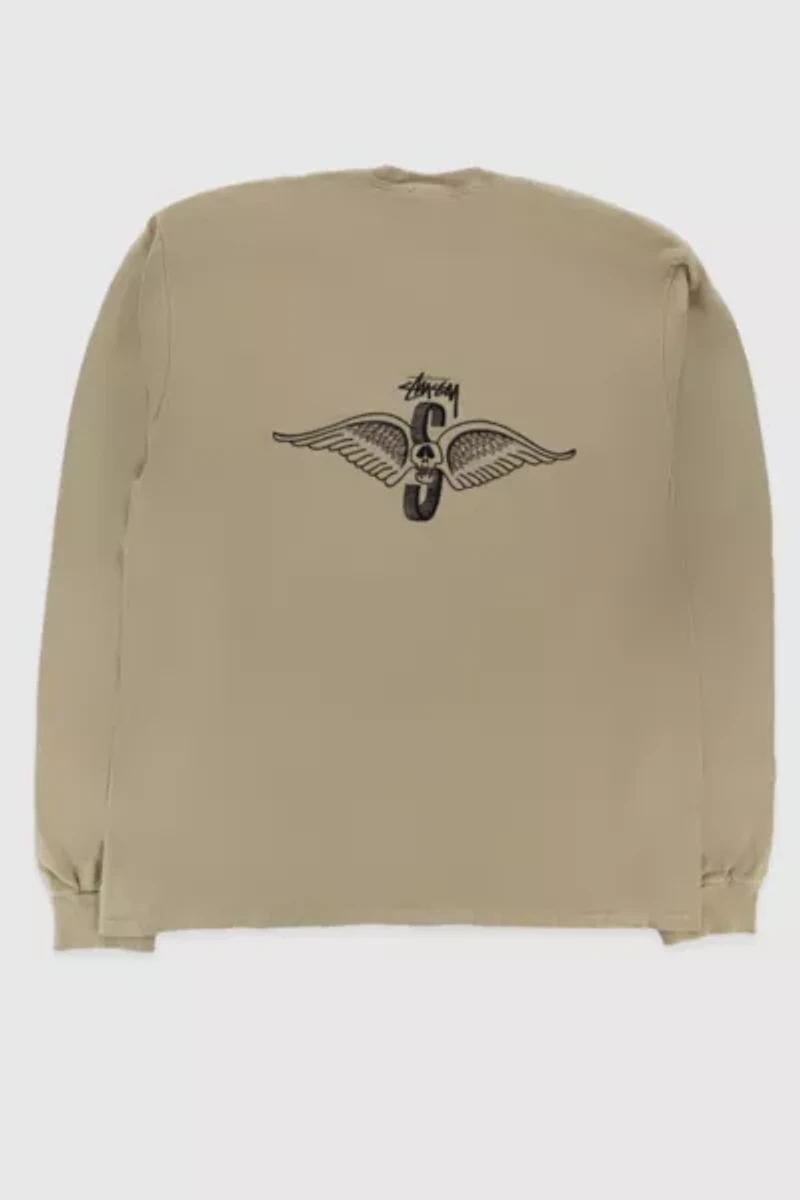 Stussy Skull Wings LS Tee Pigment Dyed