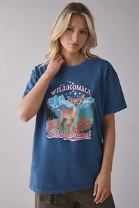 Switzerland Deer Graphic Oversized Tee