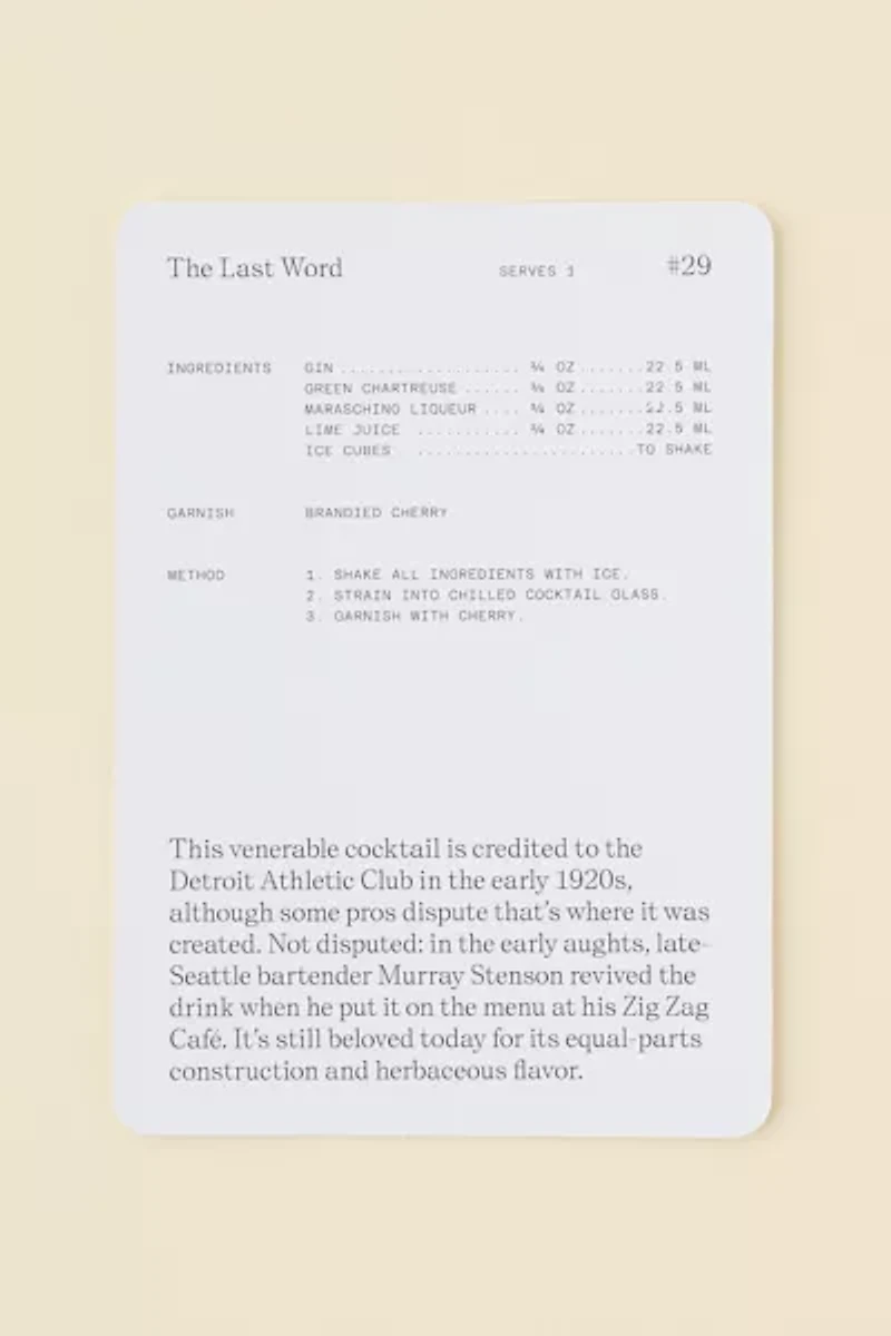 The Cocktail Cabinet: Gin Recipe Card Set