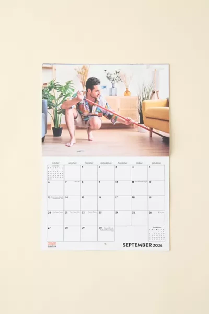 Sexy Men Doing Chores 2026 Wall Calendar