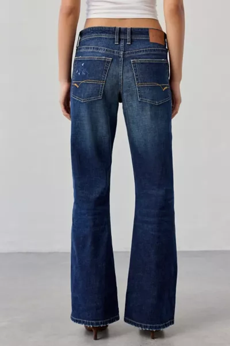 BDG Teo Printed Relaxed Low-Rise Bootcut Jean